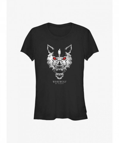 Marvel's Werewolf By Night Jack Russell Tee for Girls - Lightweight Black Cotton