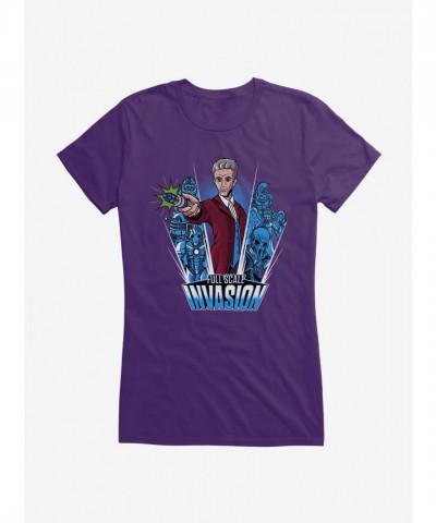 Doctor Who 12th Doctor Cartoon Design Lightweight Cotton T-Shirt for Girls