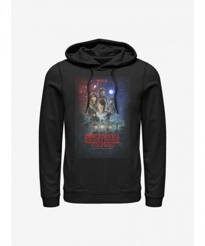 Stranger Things Vintage Artwork Men's Hoodie - Black