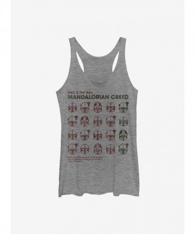 Mandalorian Helmet Graphic Tank Top for Girls - Grey