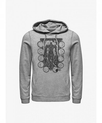 Marvel Eternals Hoodie - Grey Wood Stamp Design for Men