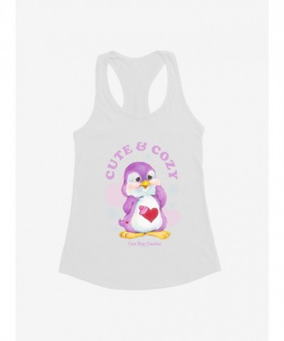 Care Bear Cousins Soft Heart Penguin Girls Cotton Tank Top - White