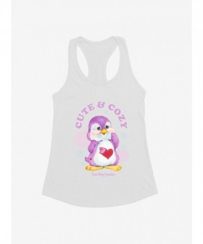 Care Bear Cousins Soft Heart Penguin Girls Cotton Tank Top - White